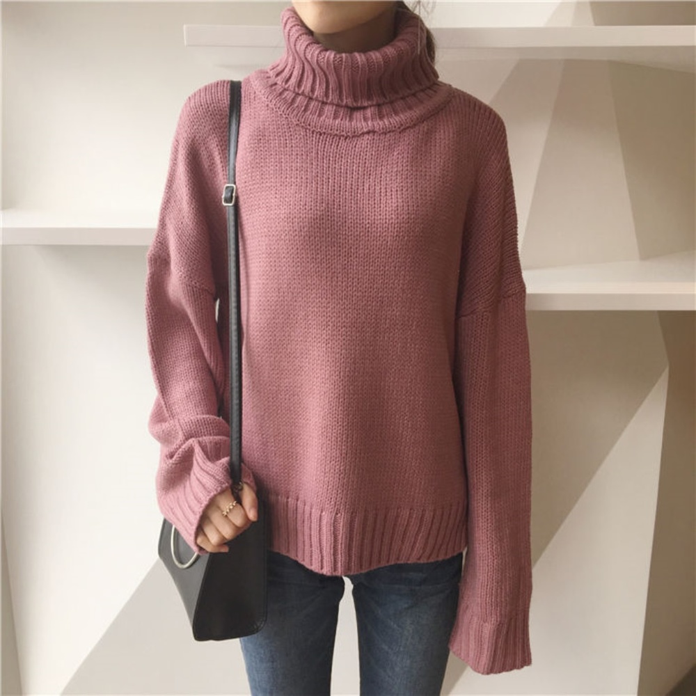 Mock/Turtle Neck Fuschia/Mauve Sweater